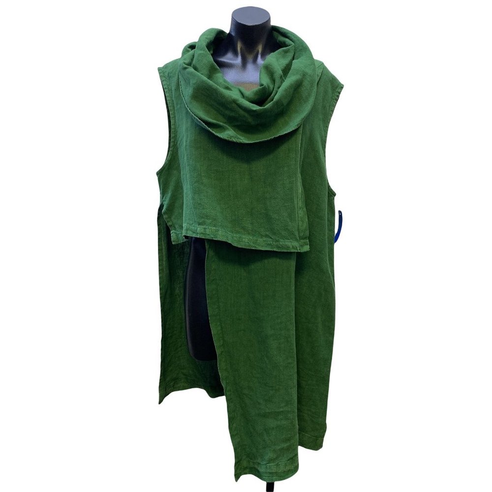 bryn Walker sleeveless draped tunic in forest green